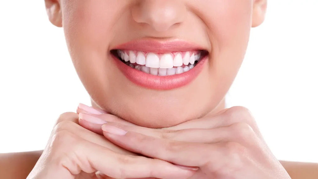 Gum health guide illustration showing healthy teeth and gums