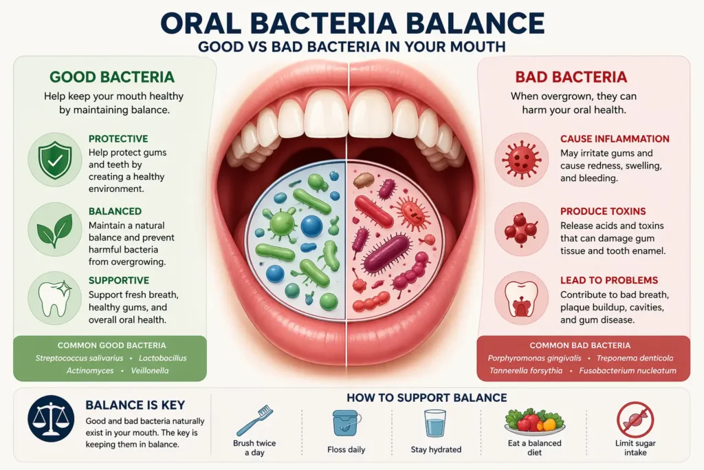 oral bacteria balance good vs bad bacteria in mouth