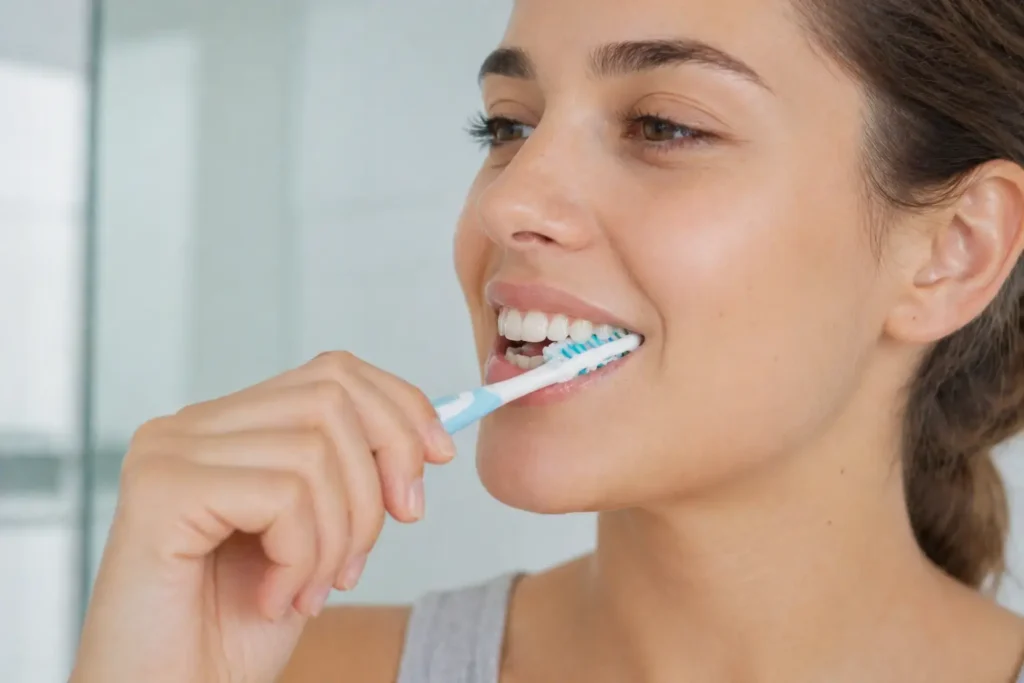proper brushing technique at gumline with soft angle